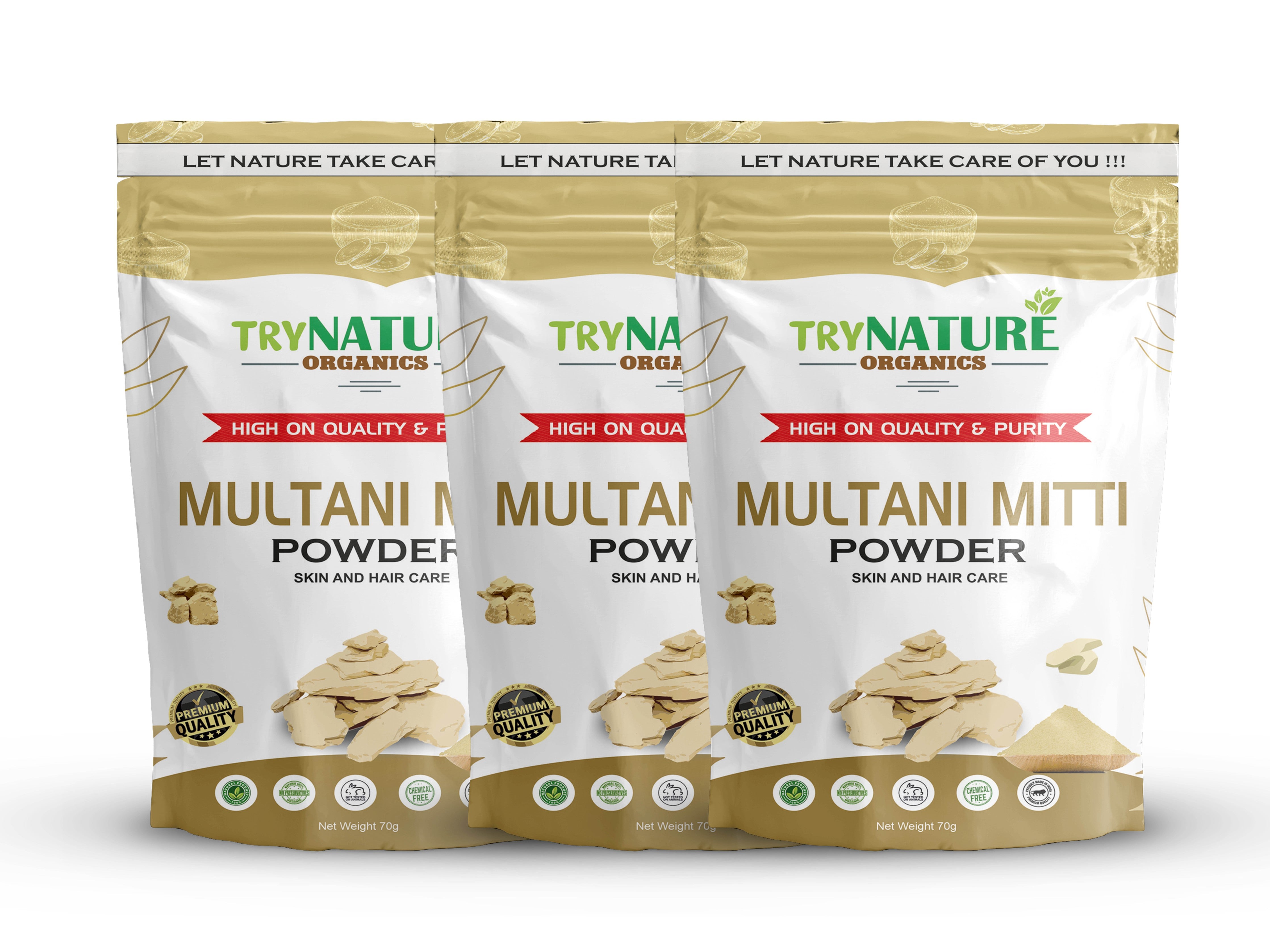 TRY NATURE Multani Mitti Powder | Natural Face Pack for Deep Cleansing & Oil Control [Listing# 2]