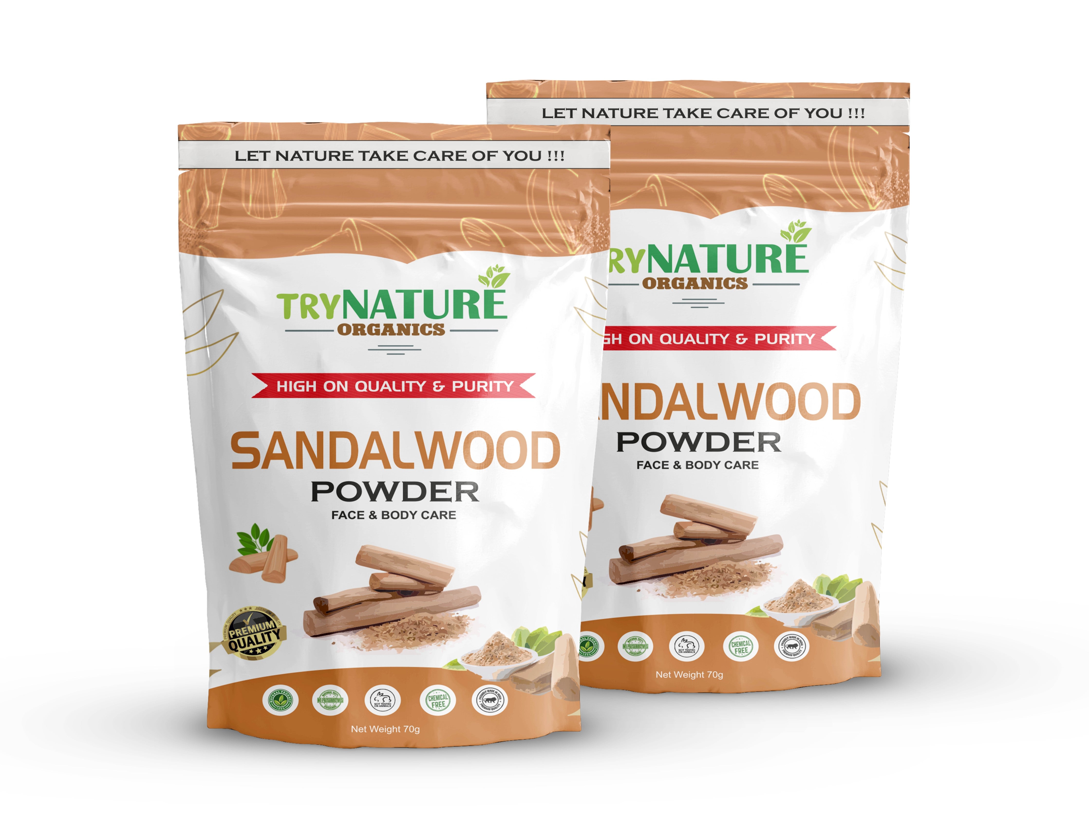 TRY NATURE Sandalwood Powder | Soothing Face Pack for Bright & Radiant Skin [Listing# 3]