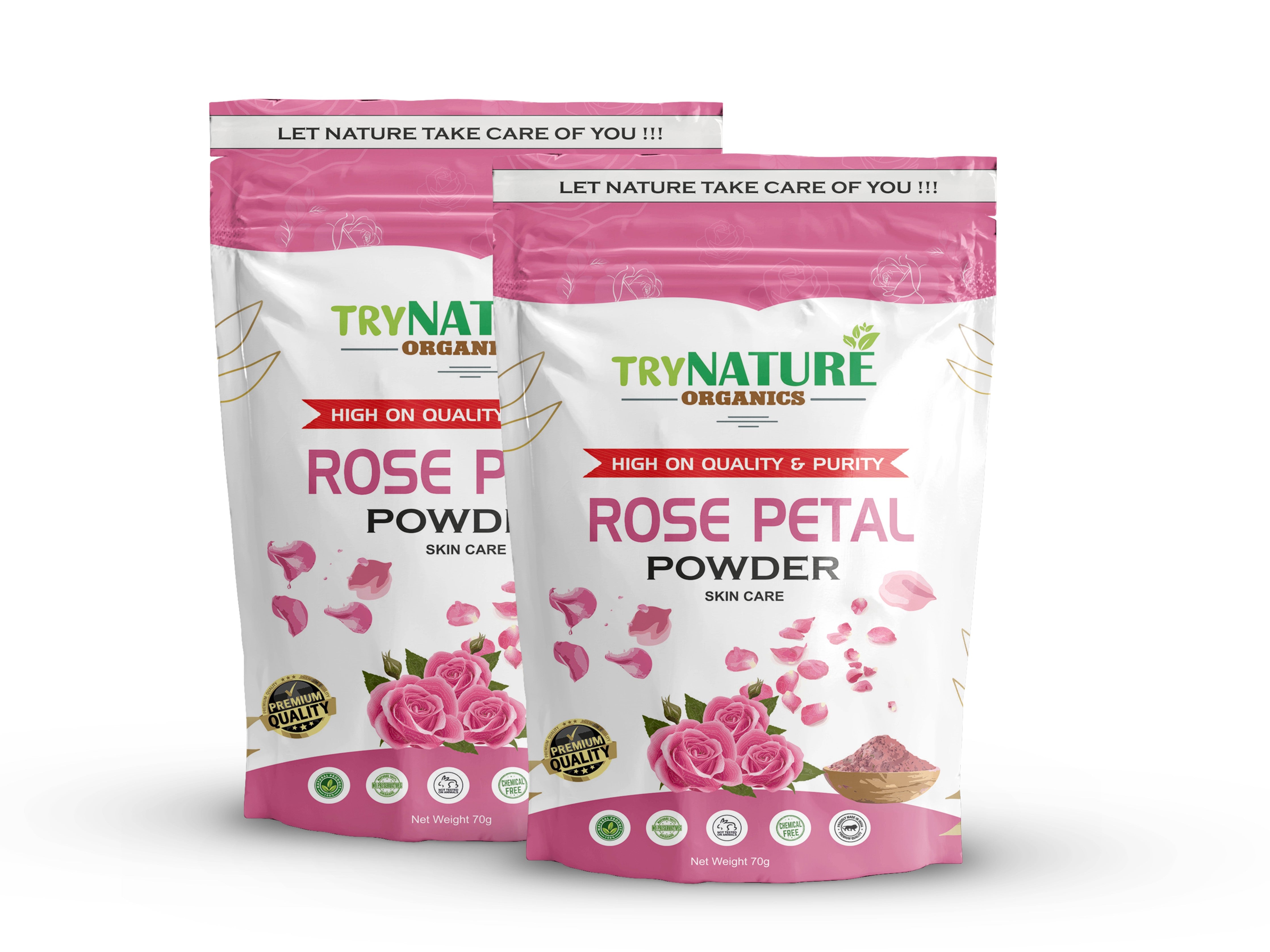 TRY NATURE Rose Petal Powder | Hydrating & Refreshing Face Pack for Natural Glow [Listing# 4]