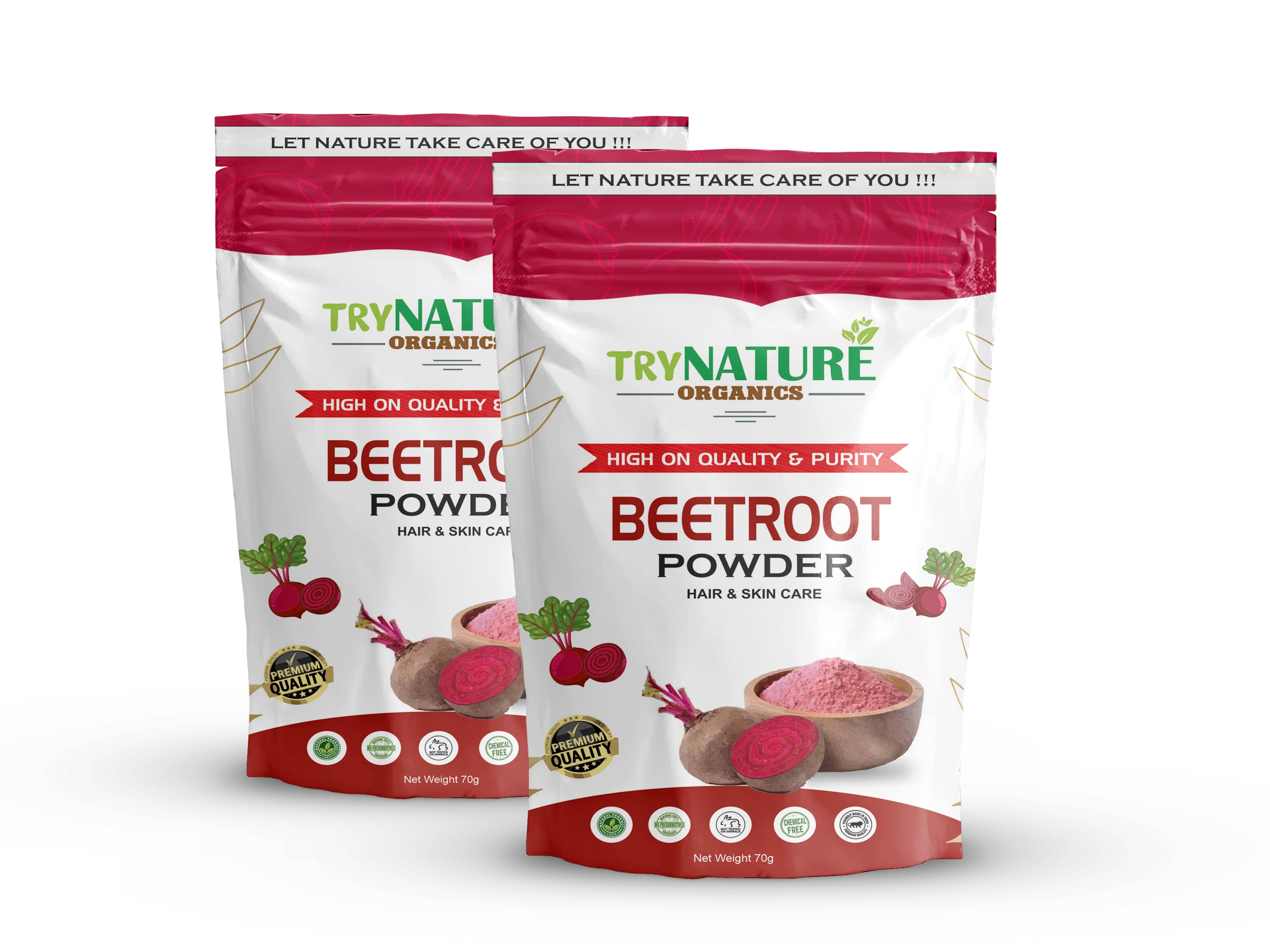 TRY NATURE Beetroot Powder | Antioxidant-Rich Face Pack for Bright & Youthful Skin [Listing# 5]