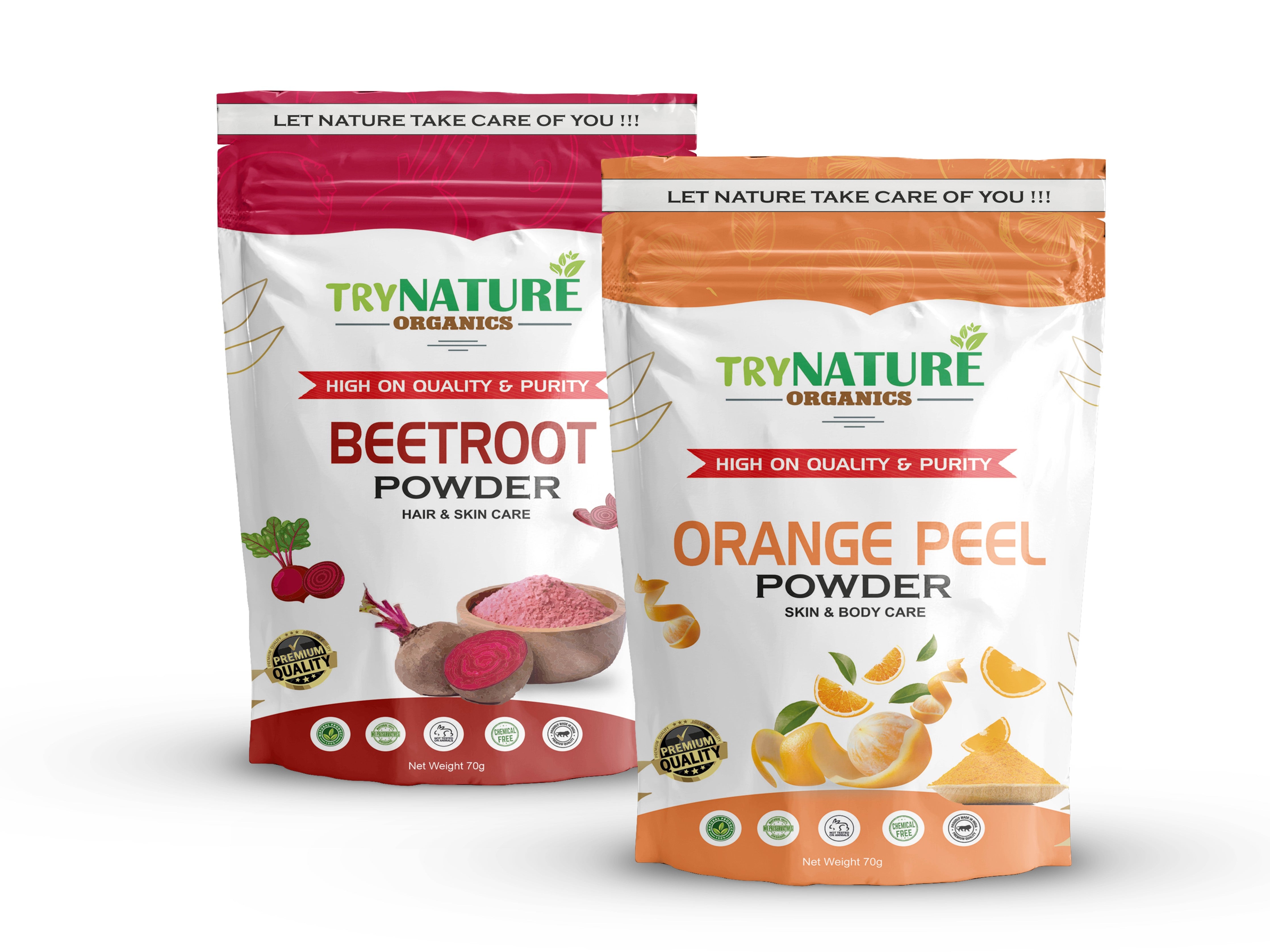 TRY NATURE Brightening Face Pack | Orange Peel & Beetroot Powder for Radiant & Glowing Skin [Listing# 18]