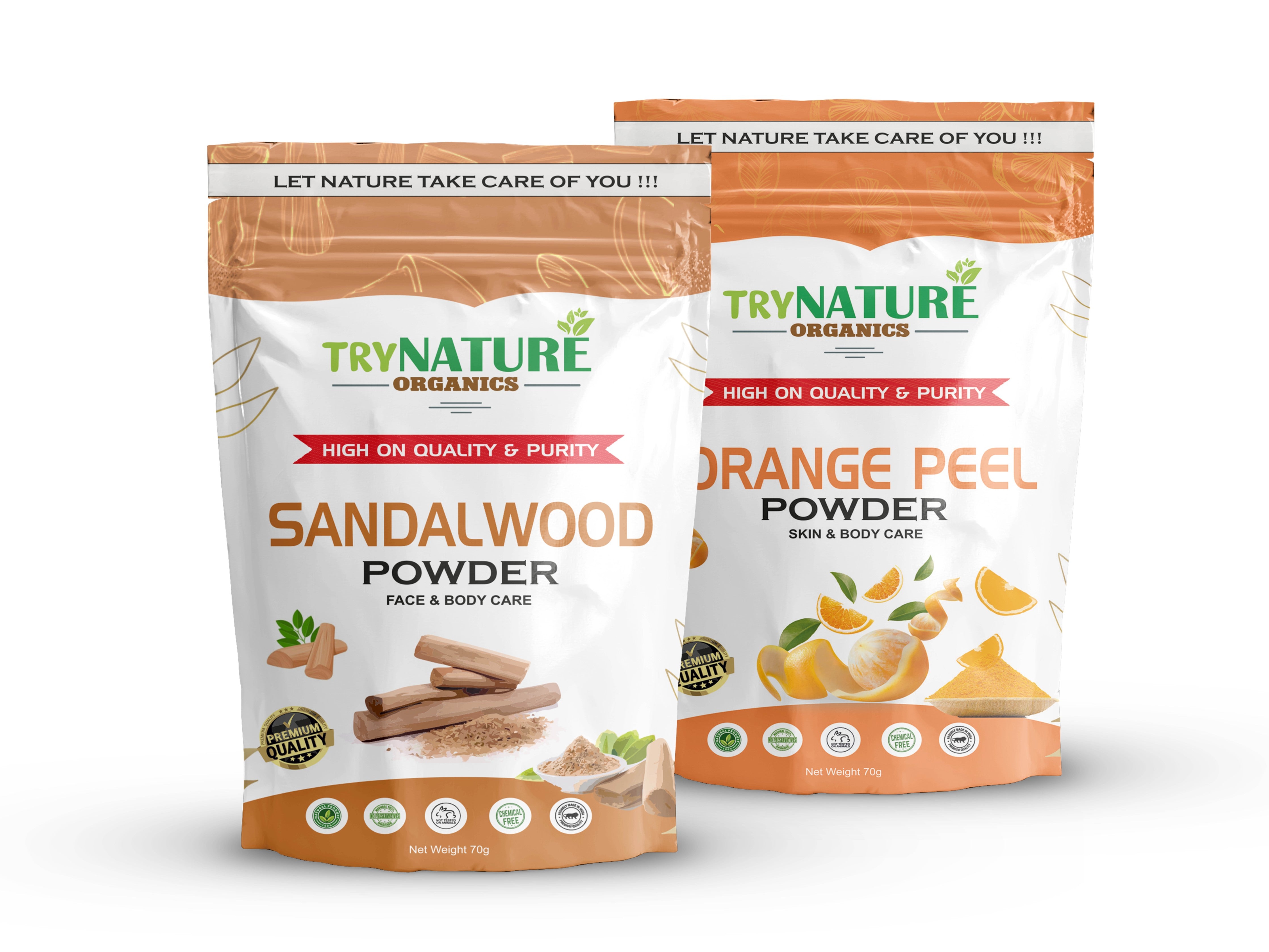 TRY NATURE Rejuvenating Face Pack | Sandalwood & Orange Peel Powder for Bright & Healthy Skin [Listing# 20]