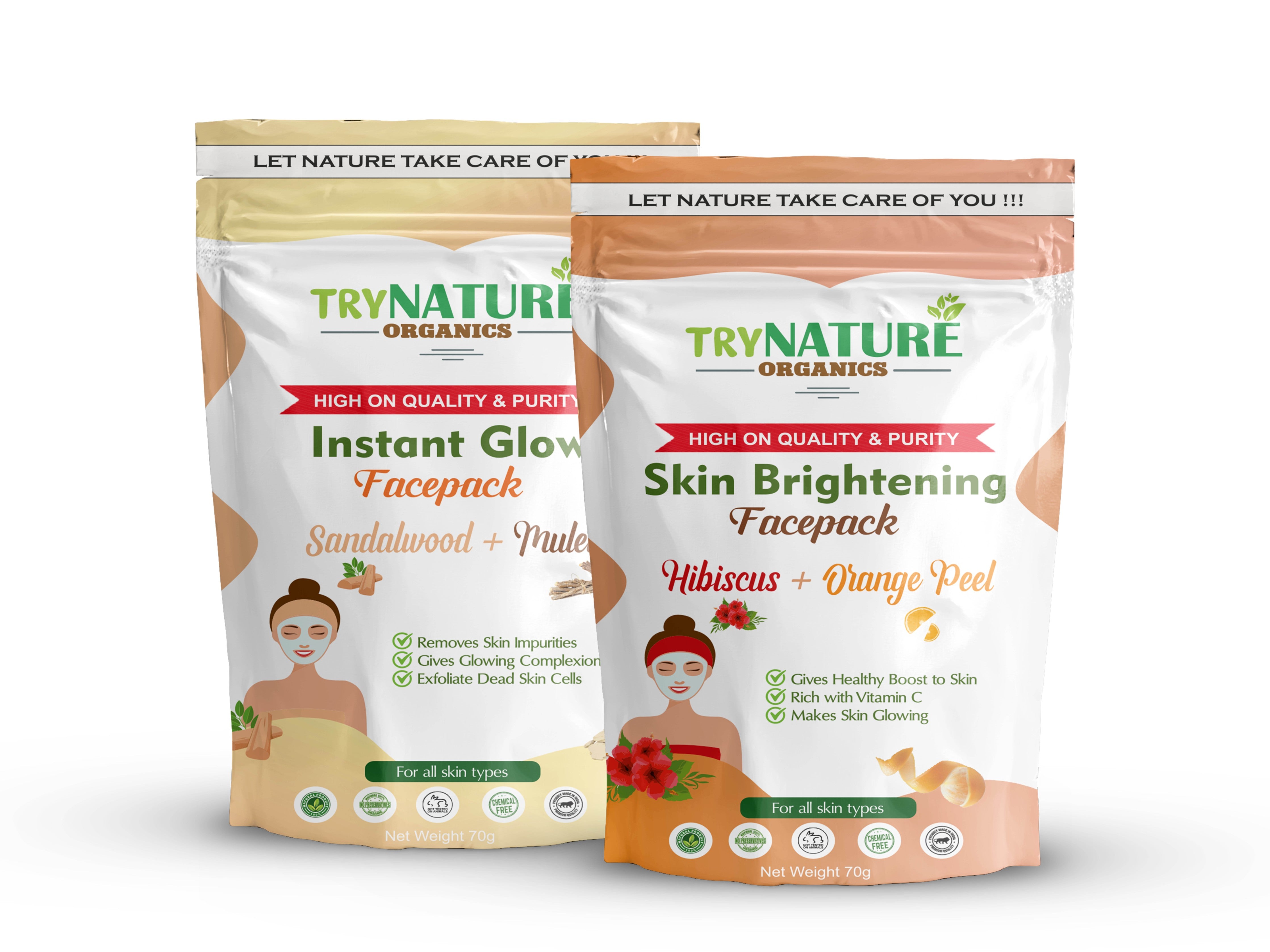 TRY NATURE Instant Glow Face Pack | Brightening & Revitalizing Skin Care [Listing# 31]