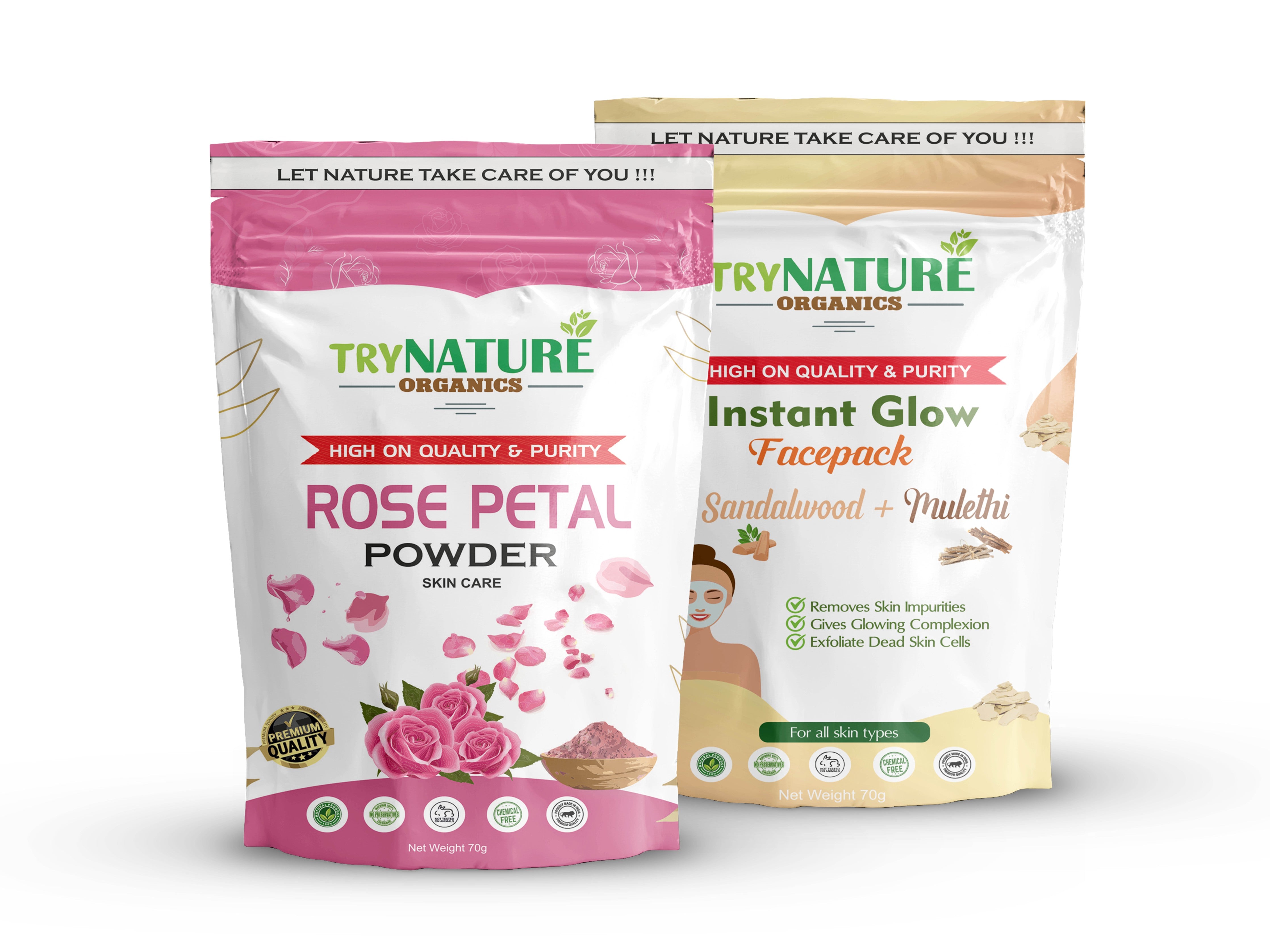 TRY NATURE Rose Glow Face Pack | Instant Brightness & Radiance for Healthy Skin [Listing# 34]