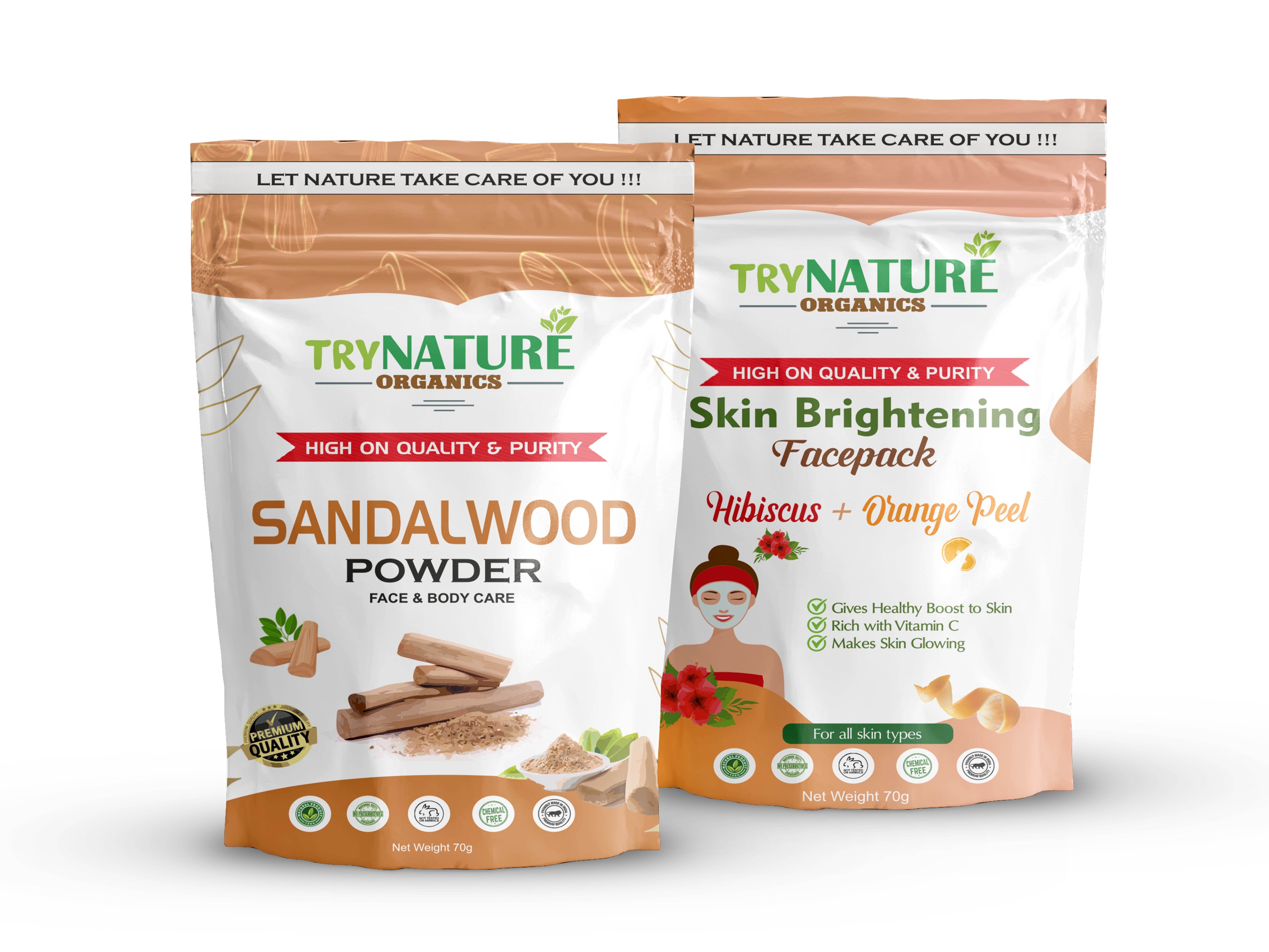 TRY NATURE Sandalwood Brightening Face Pack | For Radiant & Glowing Skin [Listing# 35]