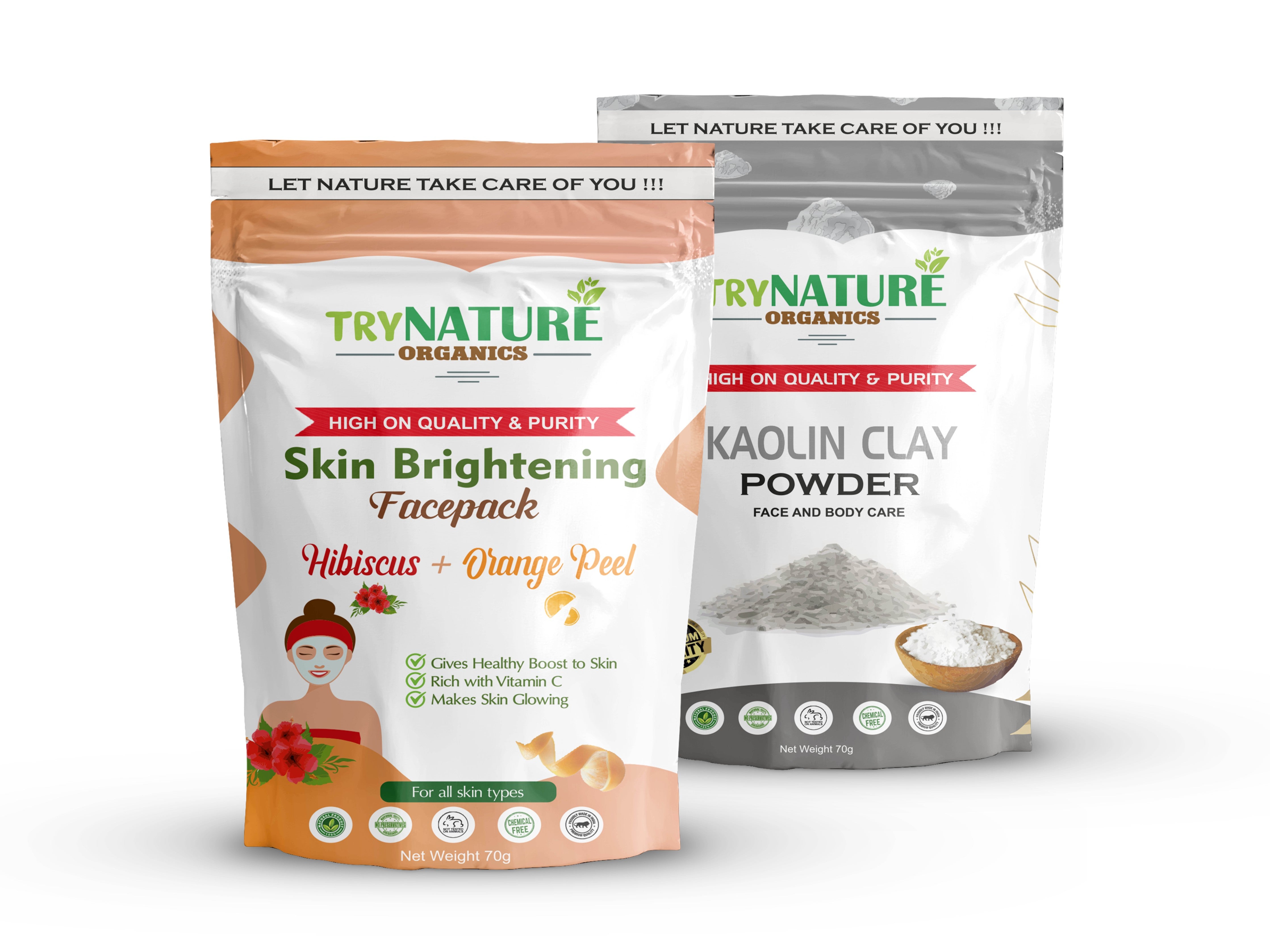 TRY NATURE Skin Brightening Face Pack | Kaolin Clay for a Natural Glow [Listing# 37]