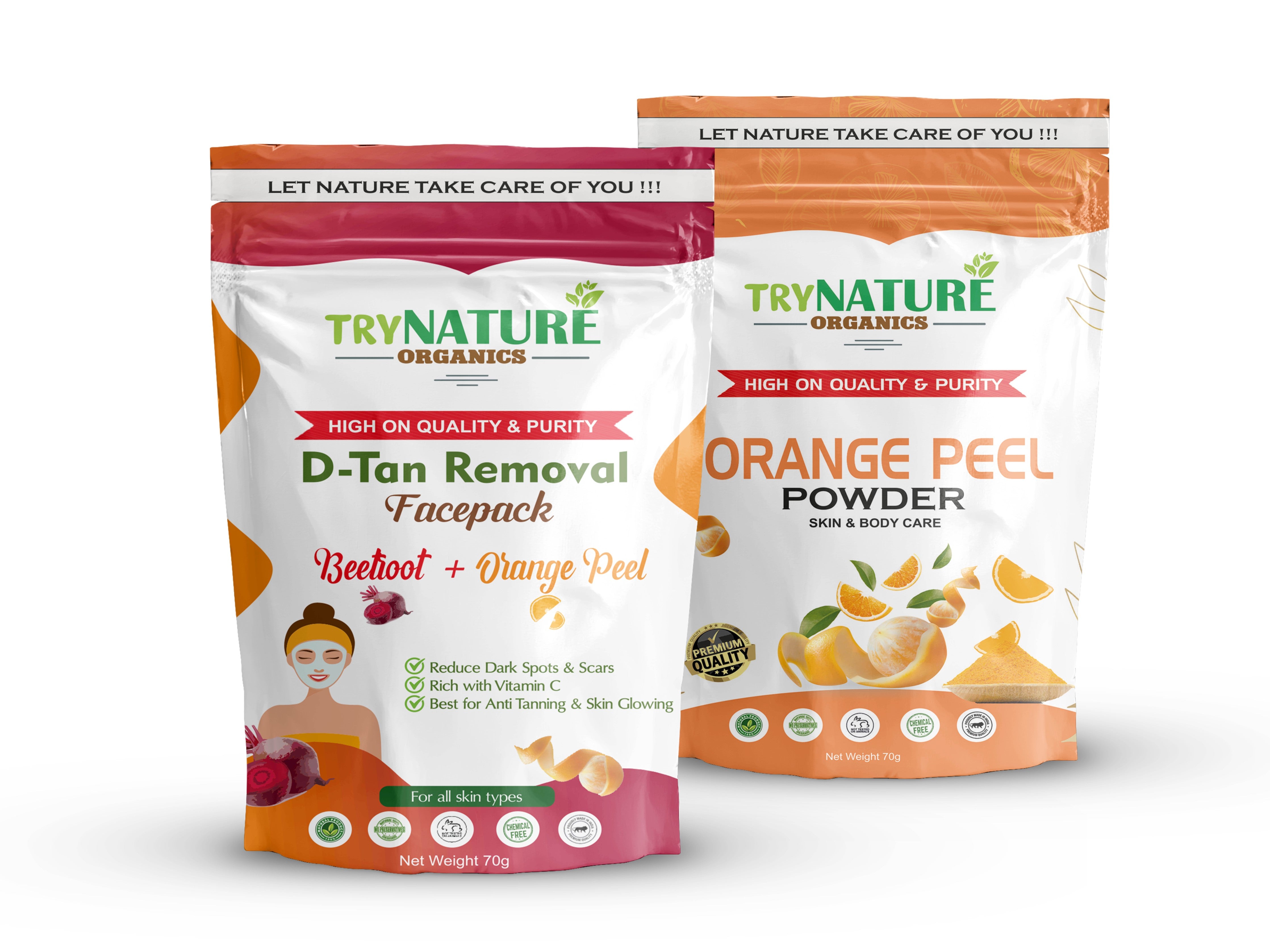 TRY NATURE Brightening DeTan Face Pack | Orange Peel for Clear & Glowing Skin [Listing# 39]