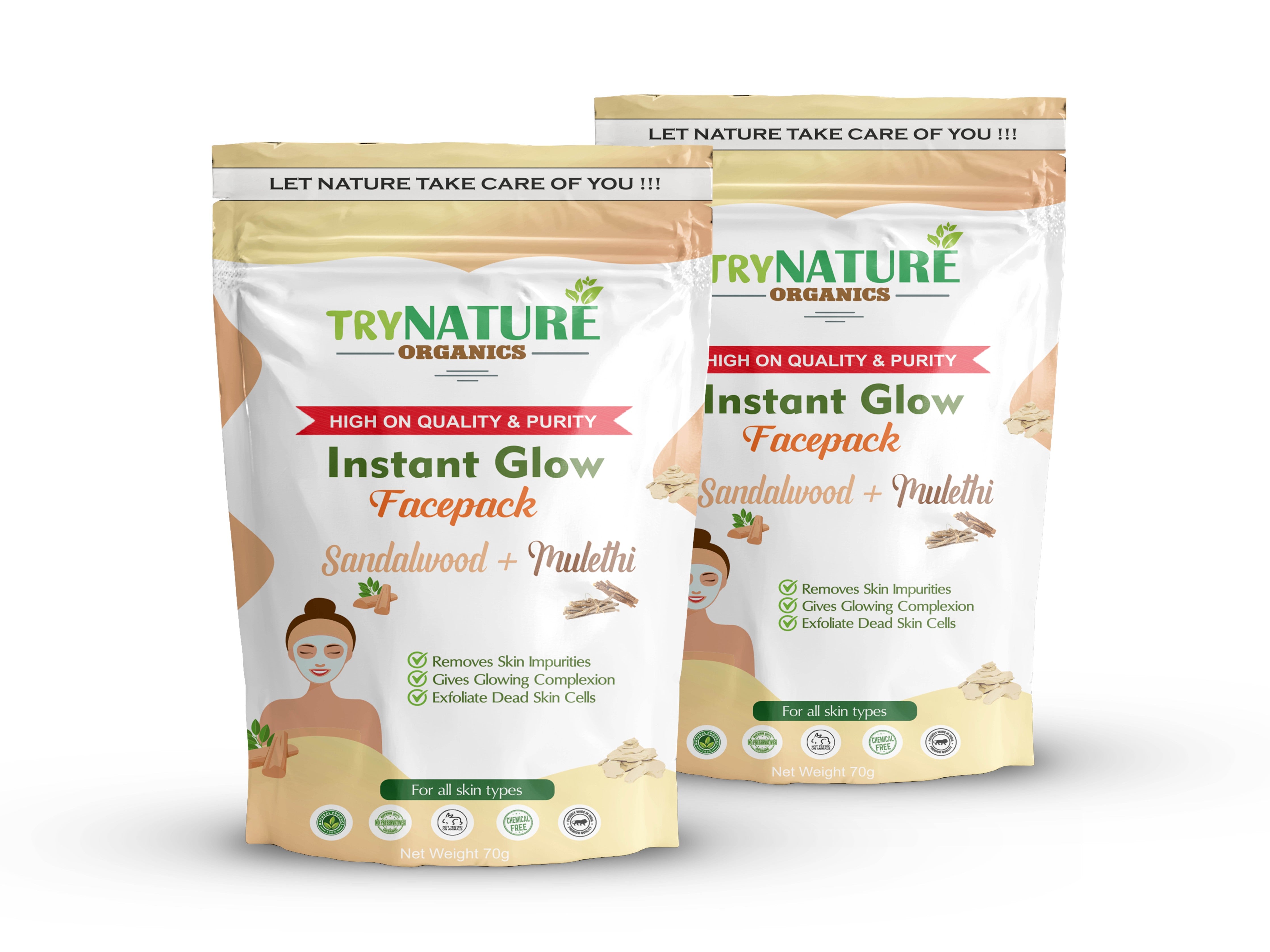 TRY NATURE Instant Radiance Face Pack | For Bright & Glowing Skin [Listing# 41]