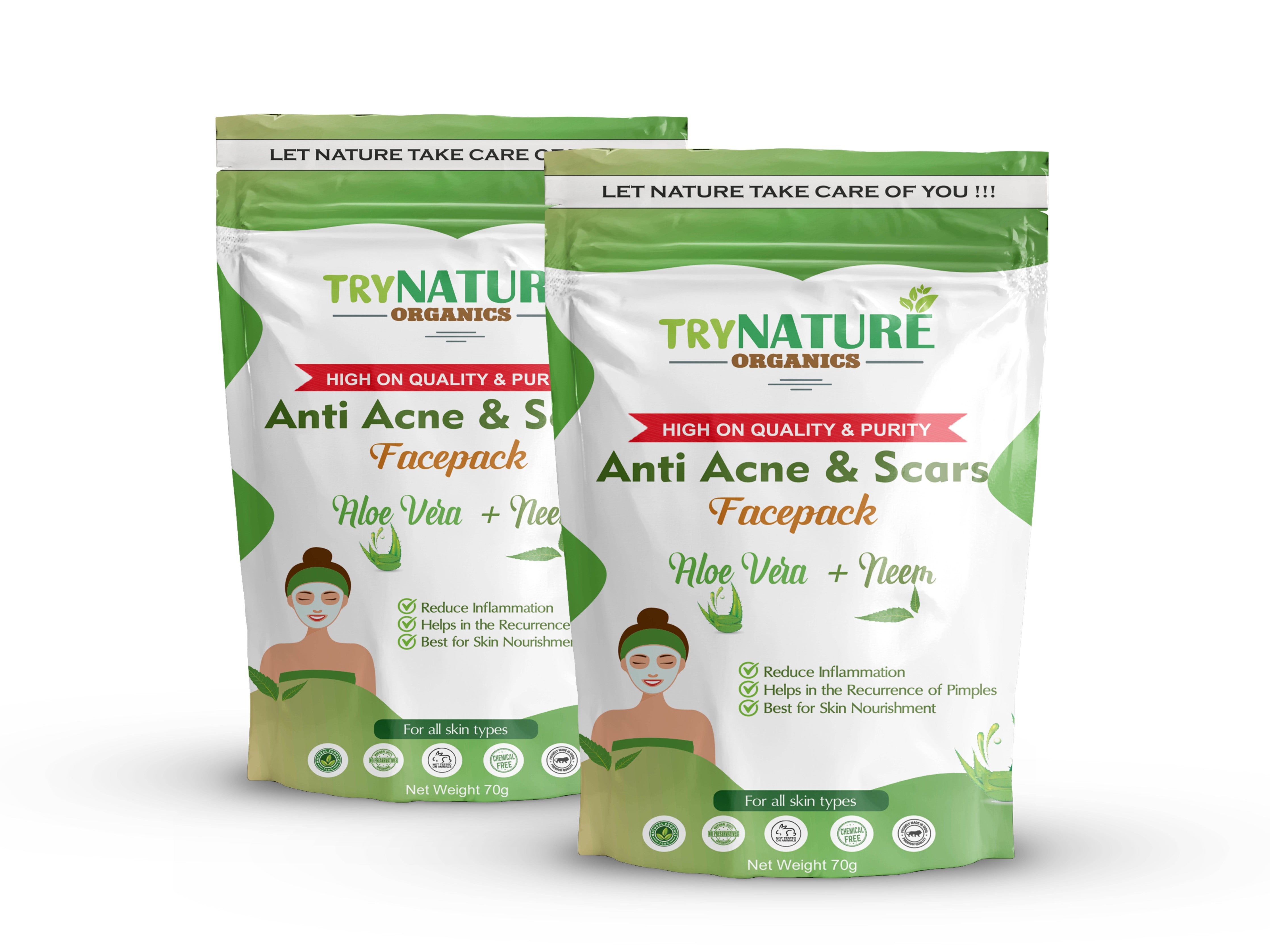 TRY NATURE Anti-Acne & Scar Care Face Pack | Clear & Smooth Skin Formula [Listing# 44]