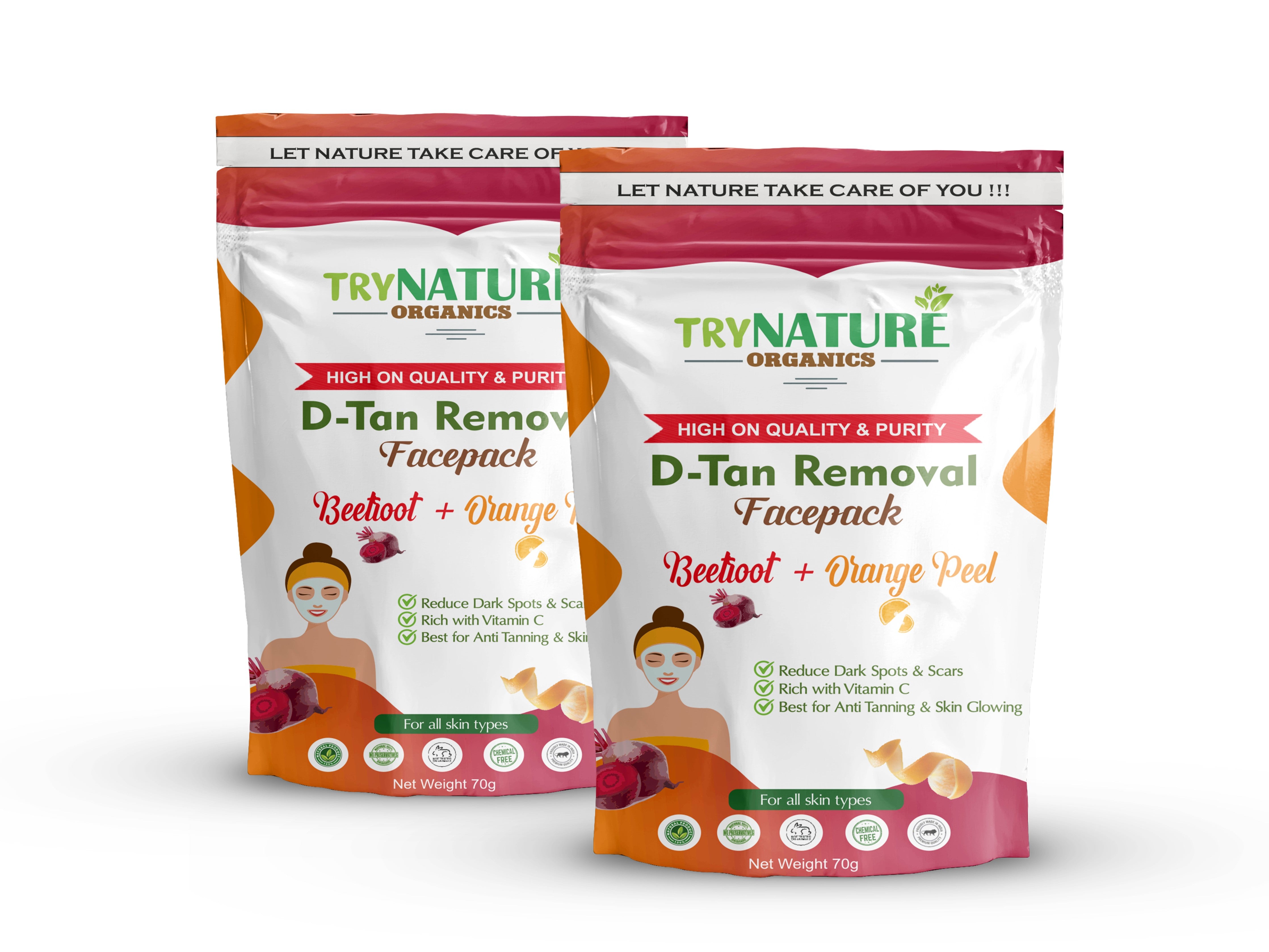 TRY NATURE Tan Removal Face Pack | Brighten & Even Out Skin Tone [Listing# 45]